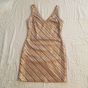 Gold sequin dress